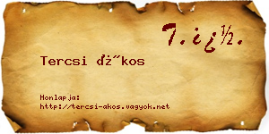Tercsi Ákos névjegykártya